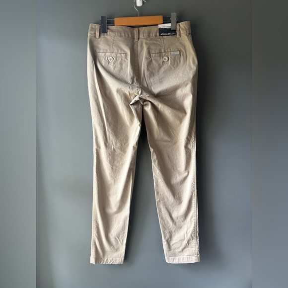 NWT Eddie Bauer, size 2, cargo utility tan pants, boyfriend slim - Picture 4 of 8